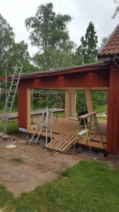 Tillbyggnad belysning takfot